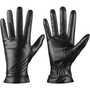 Women BlackWinter Leather Warm Touchscreen Driving Texting Cashmere Lined Gloves